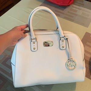 Michael Kors white bridal purse